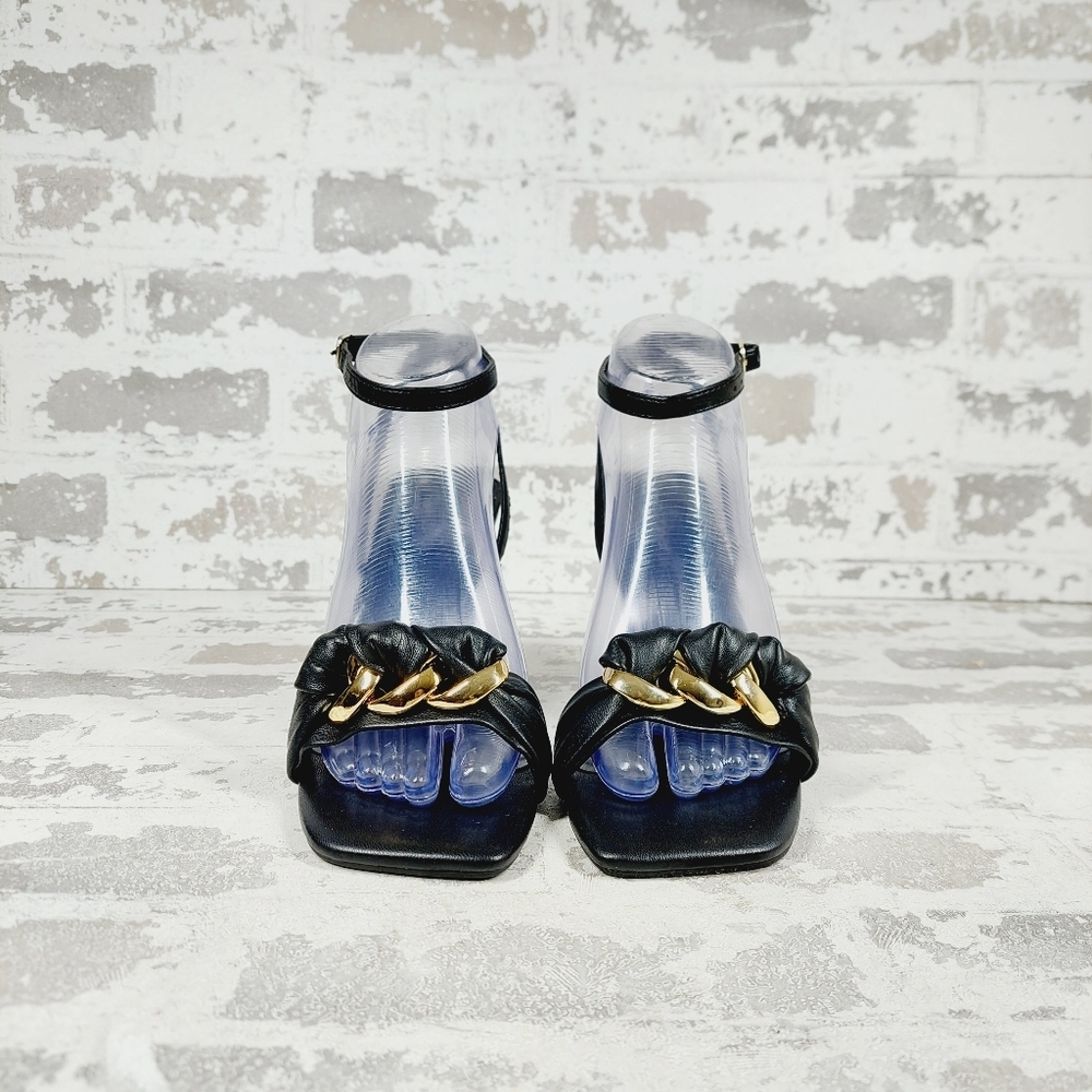 New Open Edit Kenni Ankle Strap Sandal in Black K22